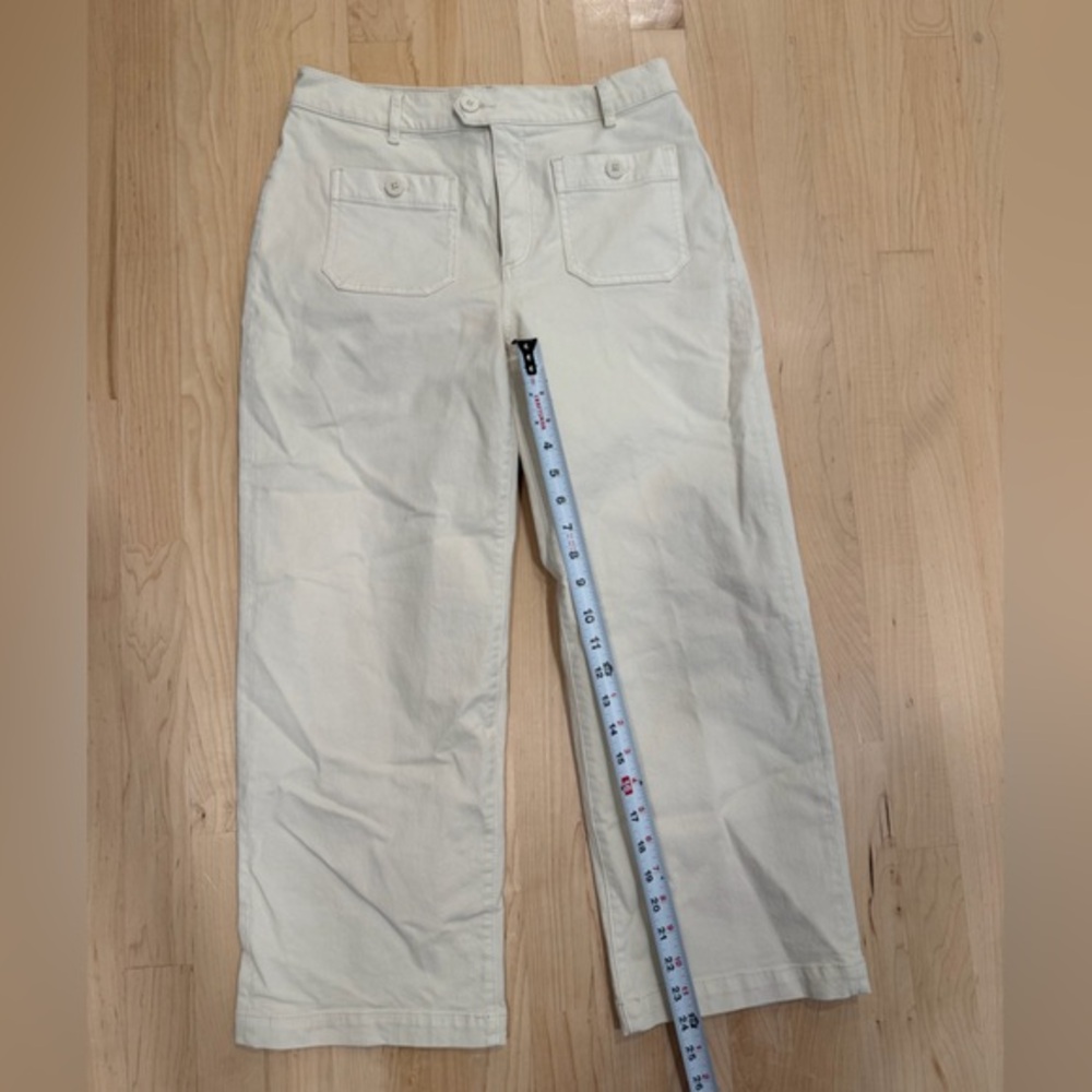 LOFT Light Cream High-Rise Jeans